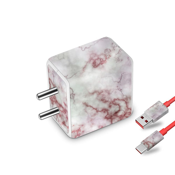 Red And Pink Marble - Oneplus Dash Charger Skin