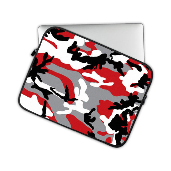 red camo designs laptop sleeves by sleeky india