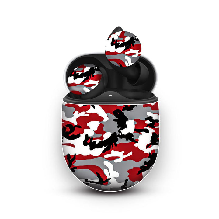 red camo  skin for Google Pixel Buds A-Series by sleeky india 