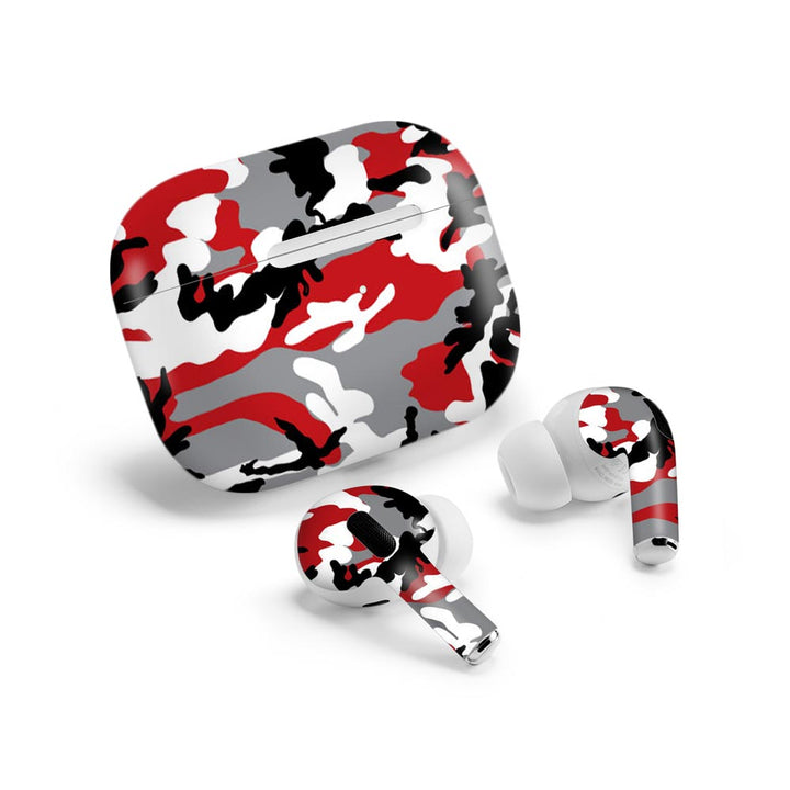 red camo airpods pro skin by sleeky india