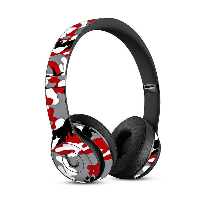 red camo skin for Beats Solo 3 Headphone by sleeky india