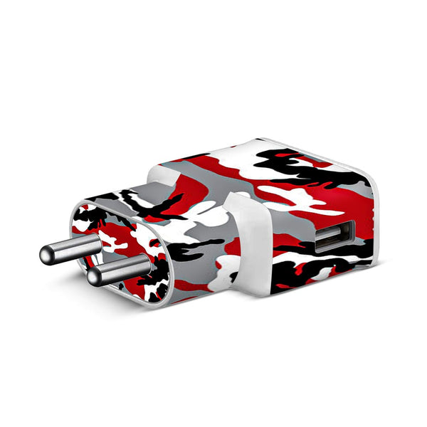 red camo skin for Samsung S8 Charger by sleeky india 