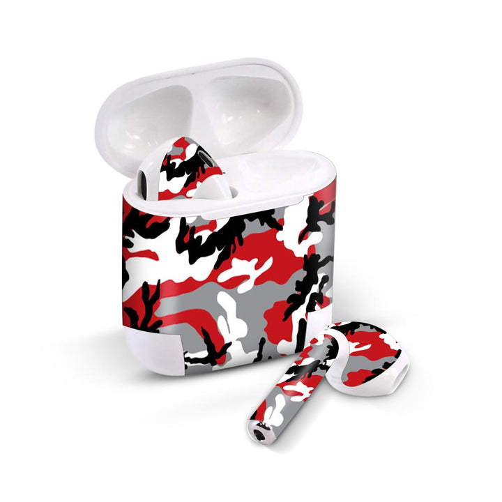 red camo skin for Airpods 1/2 on sleeky india