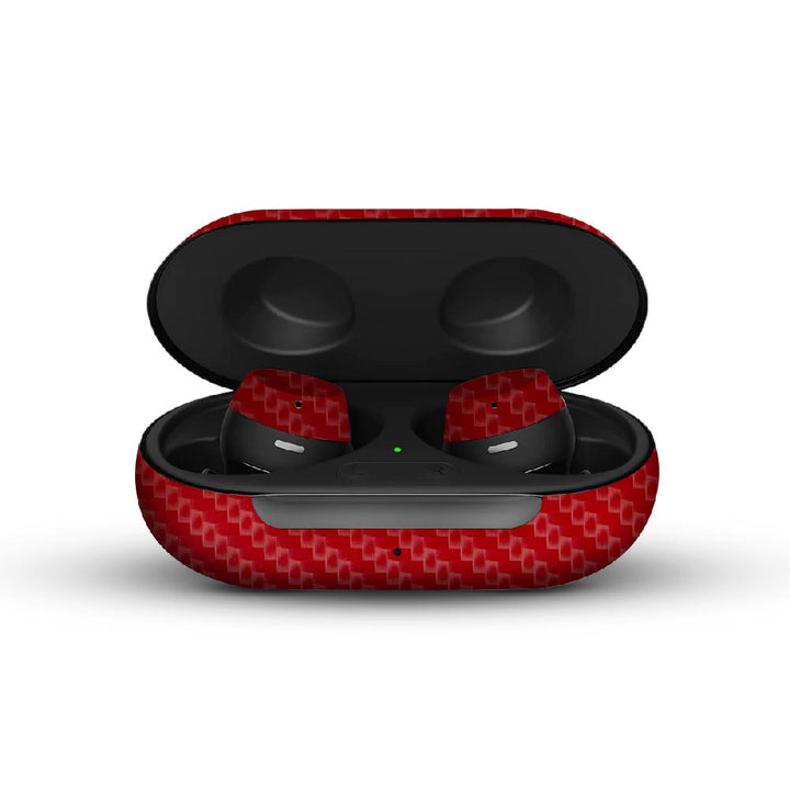 Red Carbon Fiber - Galaxy Buds/Buds Plus/Buds Pro Skins By Sleeky India
