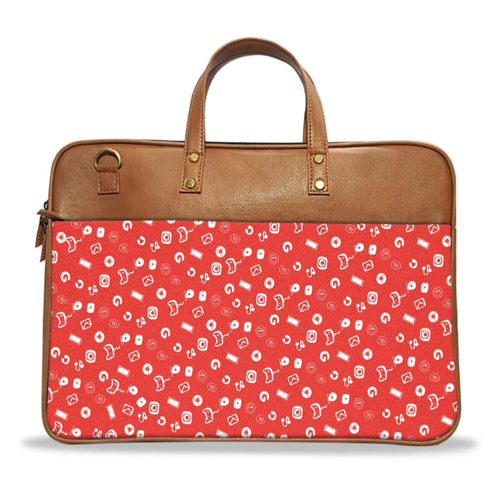Red Icon Doodle - Premium Laptop Bag