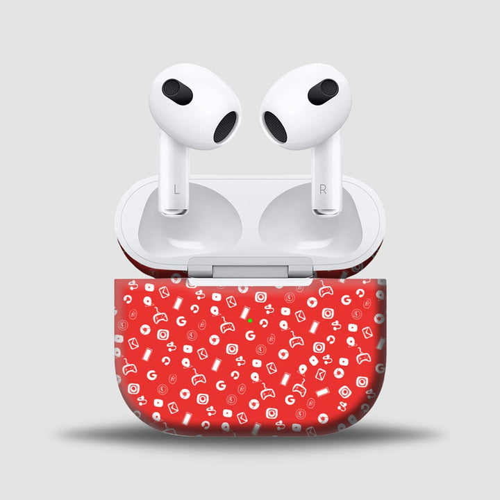 Red Doodle - Skins for AirPods 3 By Sleeky India
