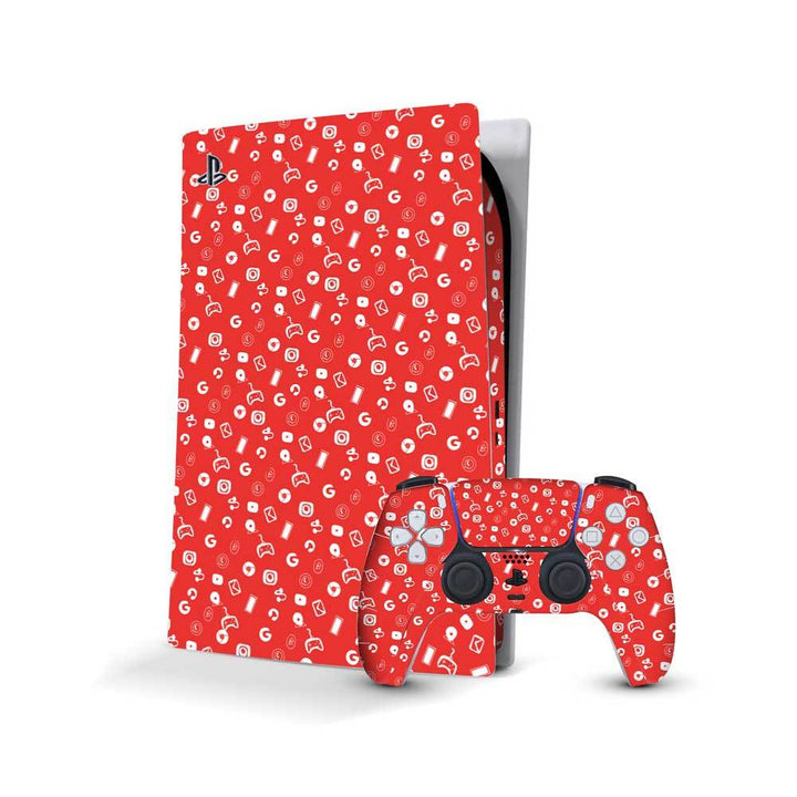 Red doodle - Sony PlayStation 5 Console Skins