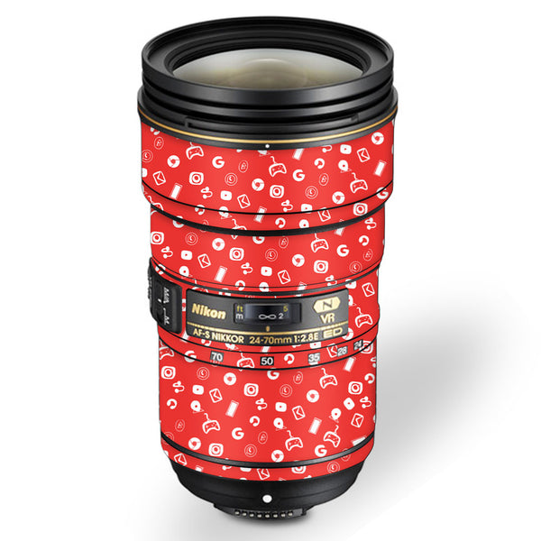 Red Icon Doodle - Nikon Lens Skin