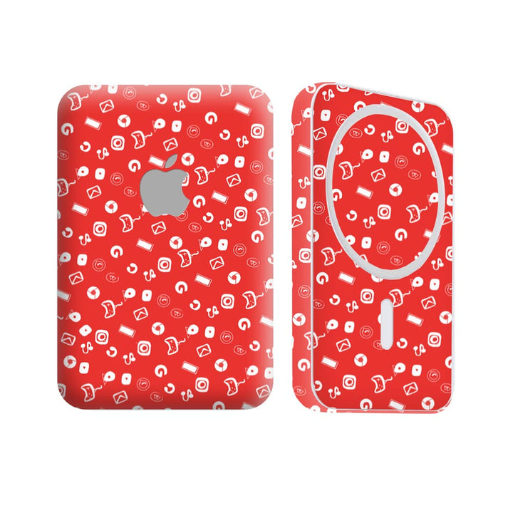 Red Icon Doodle - Apple Magsafe Battery Pack Skin
