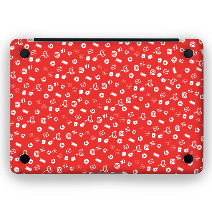 Red Icons Doodle - MacBook Skins - Sleeky India