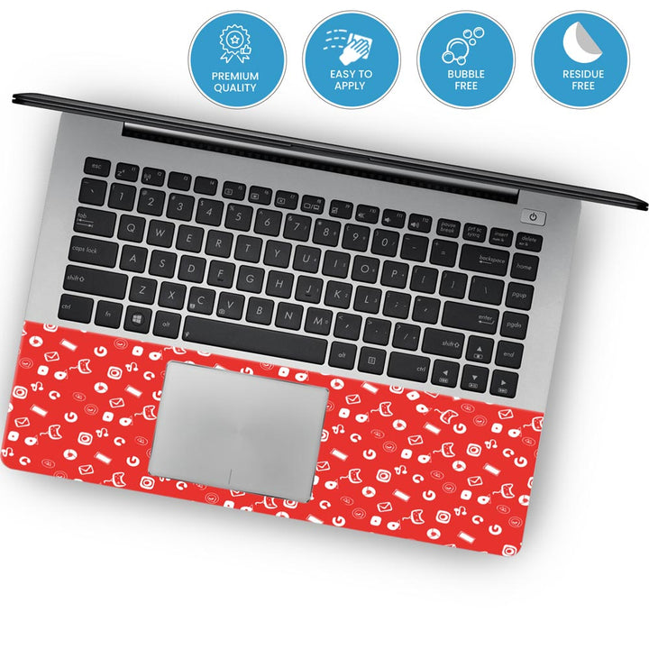 Red Icons Doodle - Laptop Skins - Sleeky India
