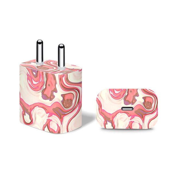 Red Liquid Marble - Apple 20W Charger Skin