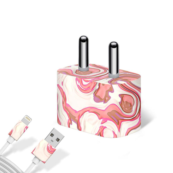 Red Liquid Marble - Apple charger 5W Skin