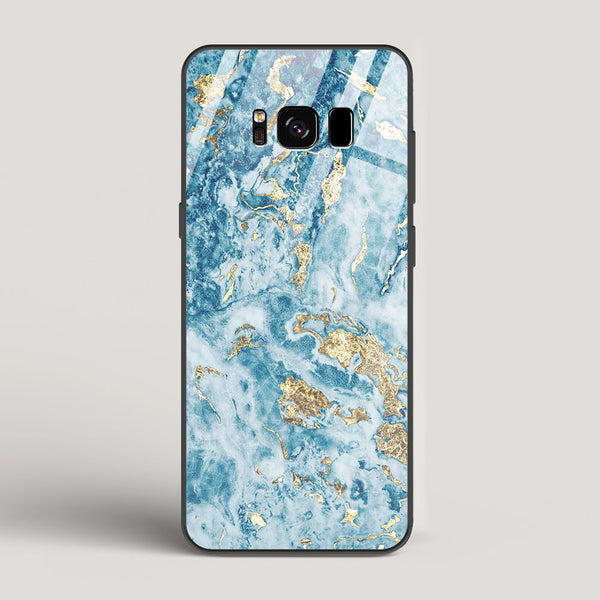 Blue & Gold Marble - Samsung Galaxy S8 Glass Case