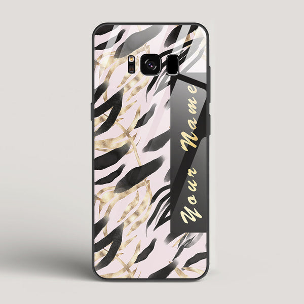 Golden Leaves  Name Edition Gold - Samsung Galaxy S8 Glass Case