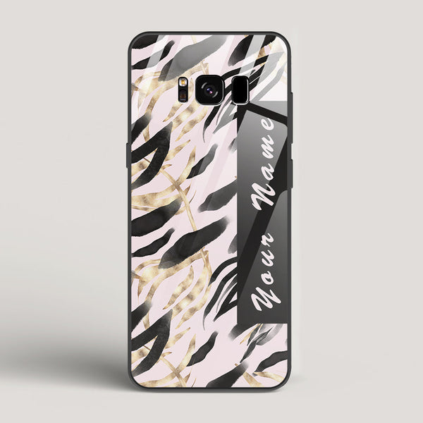 Golden Leaves Name Edition Light - Samsung Galaxy S8 Glass Case