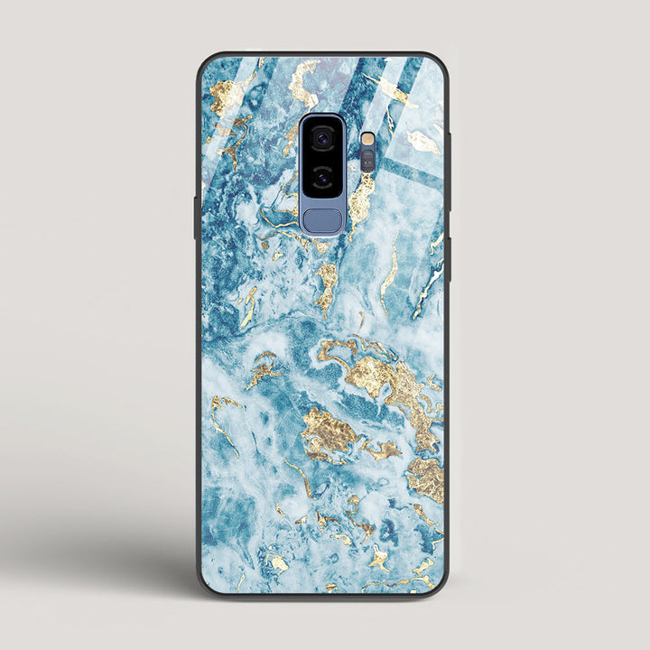 Blue & Gold Marble - Samsung Galaxy S9+ Glass Case