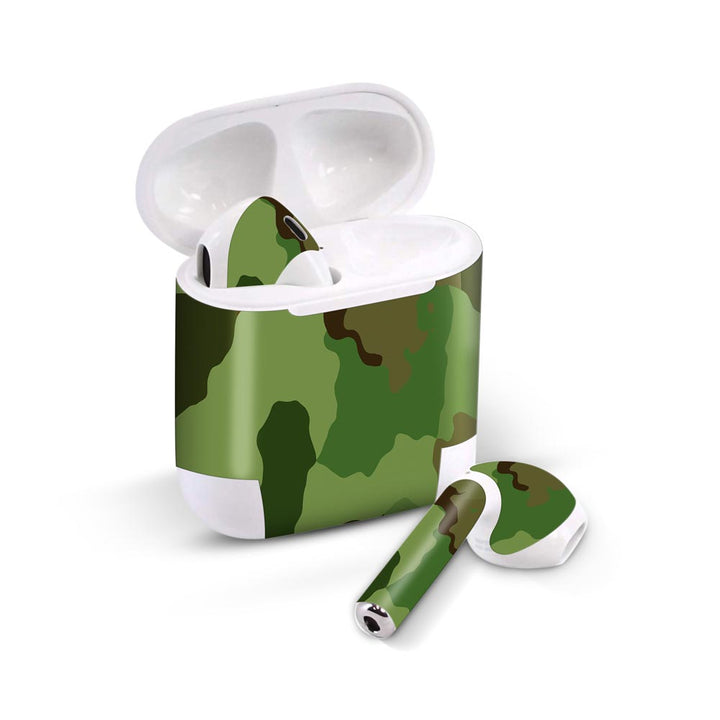 green seamless camo skin for Airpods 1/2 on sleeky india