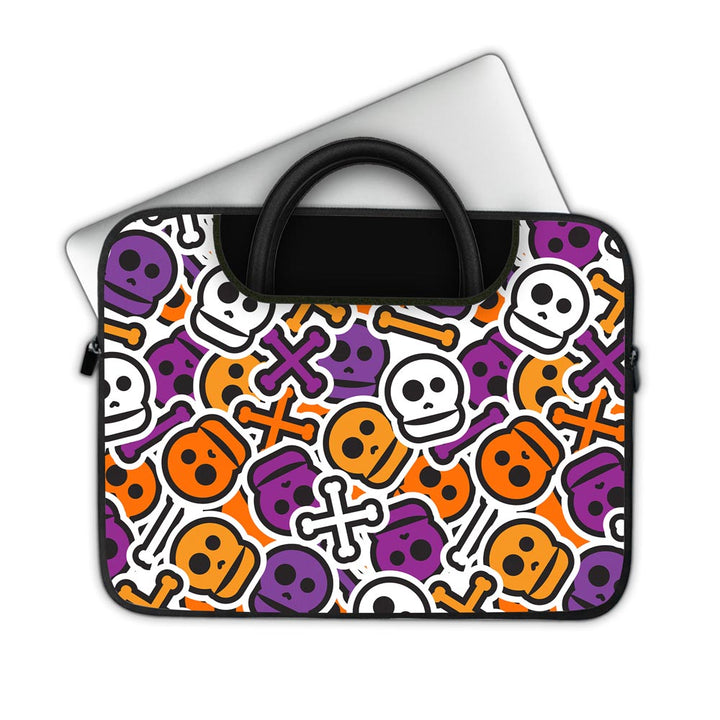 Skull Halloween Pattern - Pockets Laptop Sleeve