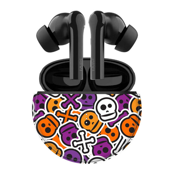 Skull Halloween Pattern - Mivi DuoPods F60 Skins