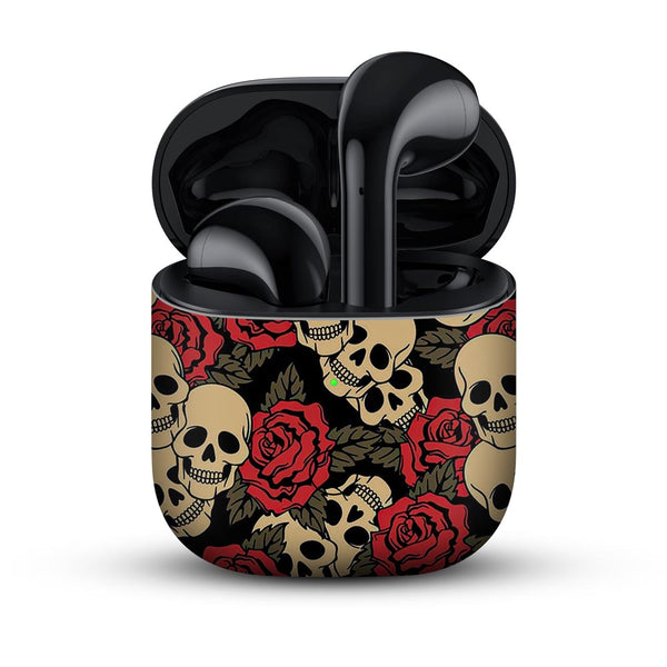 skull roses skin for realme buds air by sleeky india
