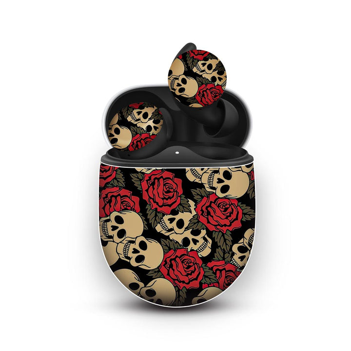 skull roses  skin for Google Pixel Buds A-Series by sleeky india 