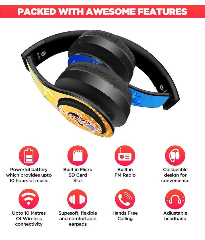 Cheerleader Chutki - Decibel Wireless On Ear Headphones By Sleeky India, Marvel Headphones, Dc headphones, Anime headphones, Customised headphones 