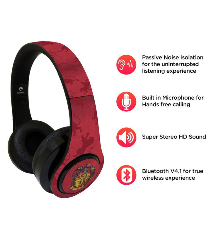 Crest Gryffindor - Decibel Wireless On Ear Headphones By Sleeky India, Marvel Headphones, Dc headphones, Anime headphones, Customised headphones 