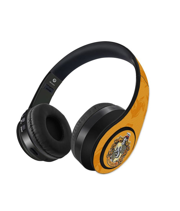 Crest Hufflepuff - Decibel Wireless On Ear Headphones By Sleeky India, Marvel Headphones, Dc headphones, Anime headphones, Customised headphones 