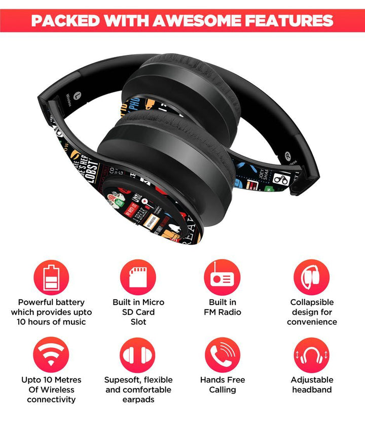 Friends Infographic - Decibel Wireless On Ear Headphones By Sleeky India, Marvel Headphones, Dc headphones, Anime headphones, Customised headphones 