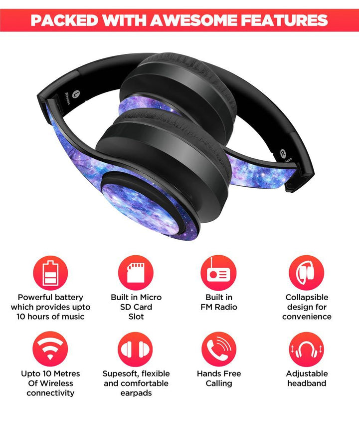 Galaxy Effect - Decibel Wireless On Ear Headphones By Sleeky India, Marvel Headphones, Dc headphones, Anime headphones, Customised headphones 