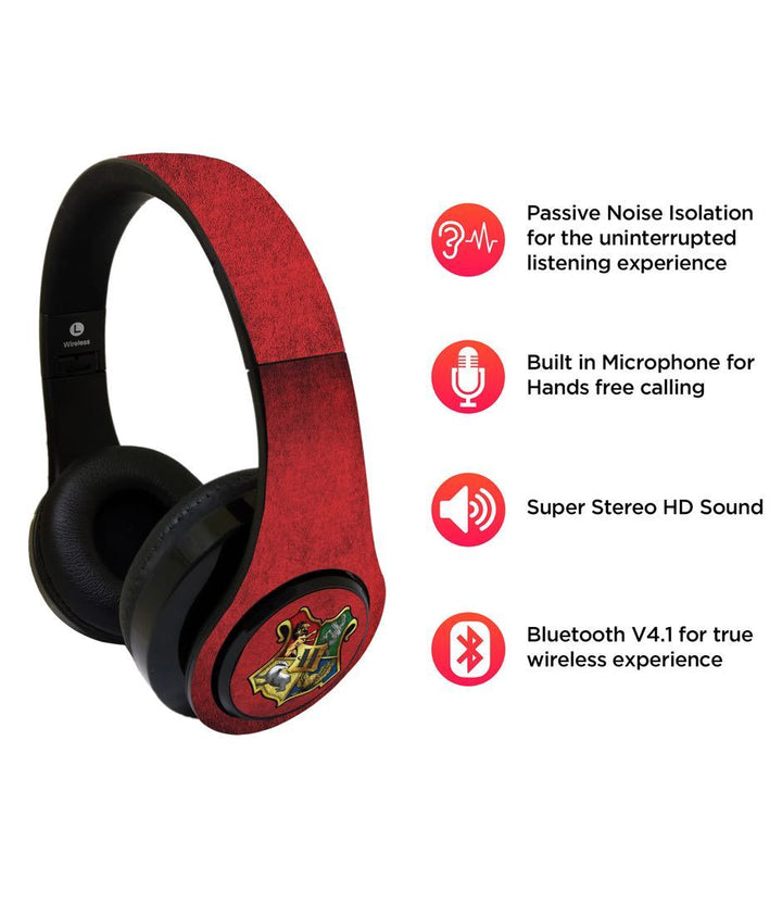 Hogwarts Sigil - Decibel Wireless On Ear Headphones By Sleeky India, Marvel Headphones, Dc headphones, Anime headphones, Customised headphones 