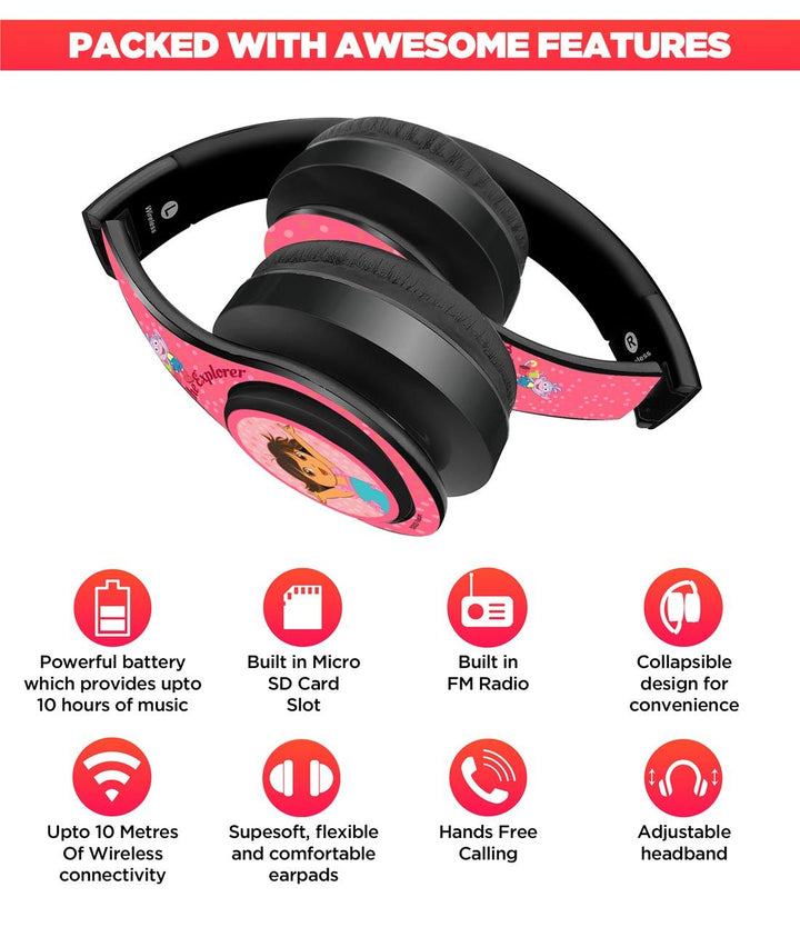 Joyful Dora - Decibel Wireless On Ear Headphones By Sleeky India, Marvel Headphones, Dc headphones, Anime headphones, Customised headphones 