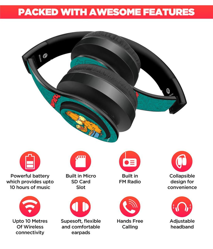 Lasagna Mood - Decibel Wireless On Ear Headphones By Sleeky India, Marvel Headphones, Dc headphones, Anime headphones, Customised headphones 