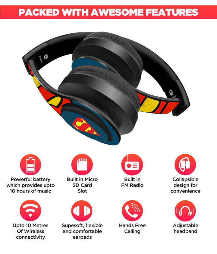 Overload Superman - Decibel Wireless On Ear Headphones By Sleeky India, Marvel Headphones, Dc headphones, Anime headphones, Customised headphones 