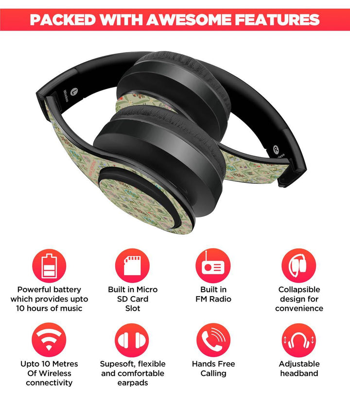 Payal Singhal Mughal Motifs - Decibel Wireless On Ear Headphones By Sleeky India, Marvel Headphones, Dc headphones, Anime headphones, Customised headphones 