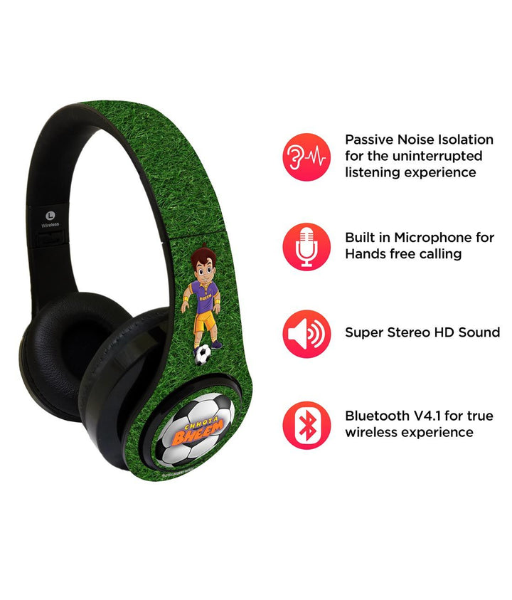 Soccer With Chota Bheem - Decibel Wireless On Ear Headphones By Sleeky India, Marvel Headphones, Dc headphones, Anime headphones, Customised headphones 