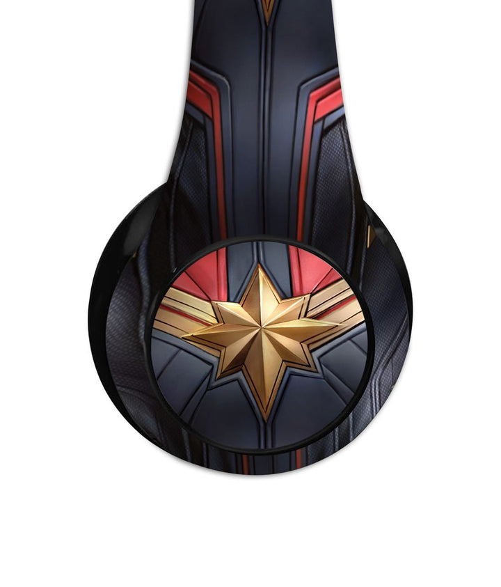 Suit up Captain Marvel - Decibel Wireless On Ear Headphones By Sleeky India, Marvel Headphones, Dc headphones, Anime headphones, Customised headphones 