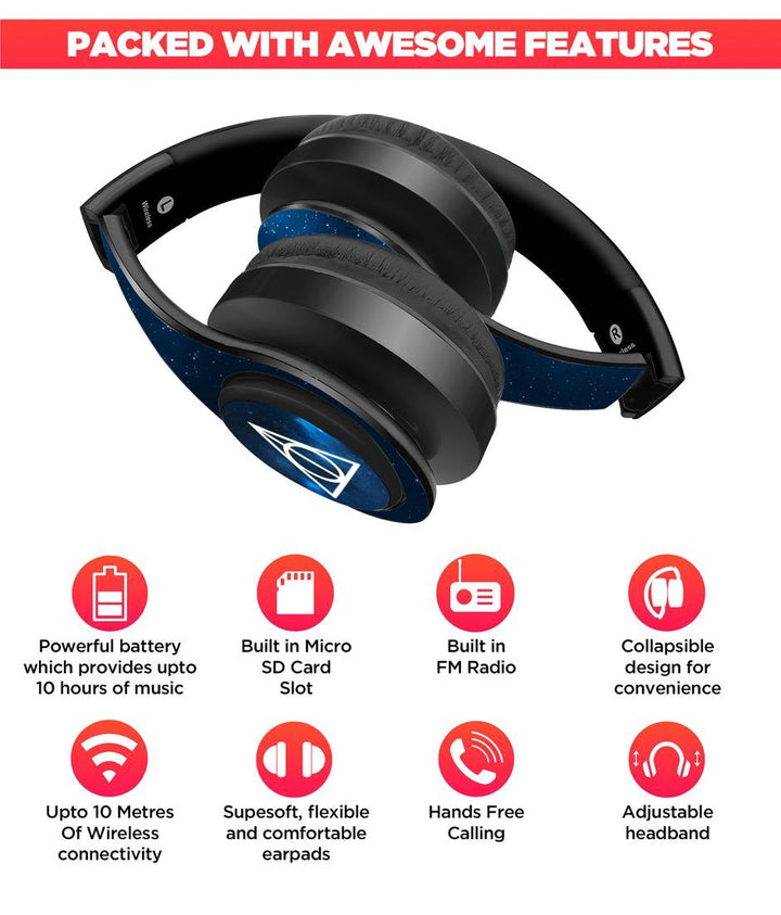 The Deathly Hallows - Decibel Wireless On Ear Headphones By Sleeky India, Marvel Headphones, Dc headphones, Anime headphones, Customised headphones 