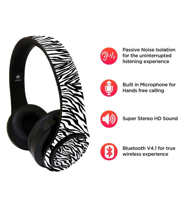 Zebra Stripes - Decibel Wireless On Ear Headphones By Sleeky India, Marvel Headphones, Dc headphones, Anime headphones, Customised headphones 