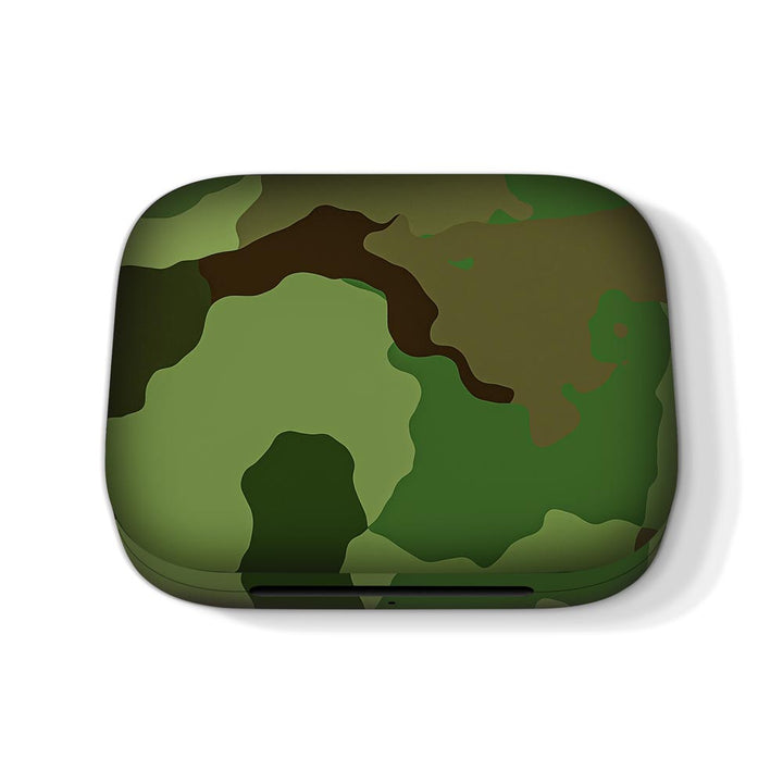 green seamless camo  skins for Oneplus Buds Pro by sleeky india 