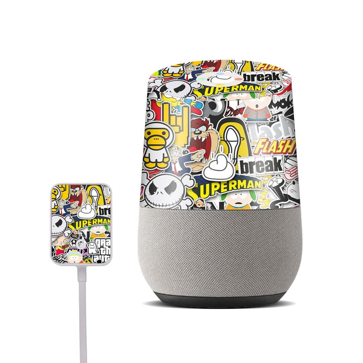 sticker bomb 08 skin for google home by sleeky india