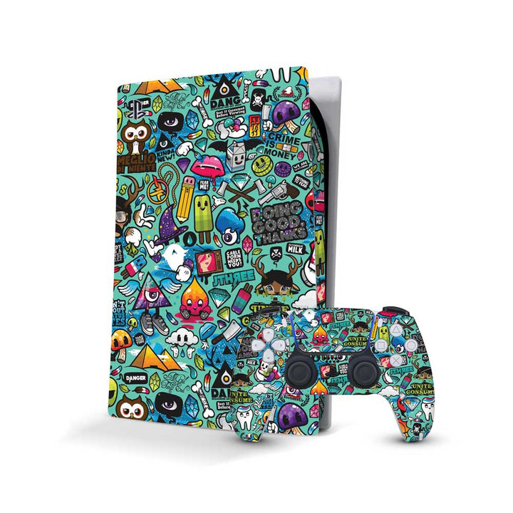 Sticker bomb 06 - Sony PlayStation 5 Console Skins