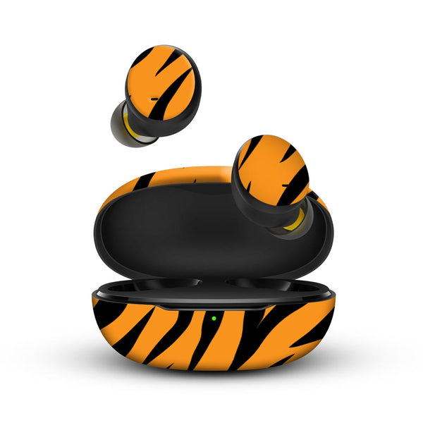 tiger stripes skins for realme buds q by sleeky india
