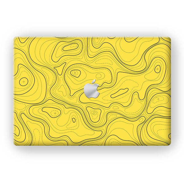 Topographic Yellow Map - MacBook Skins