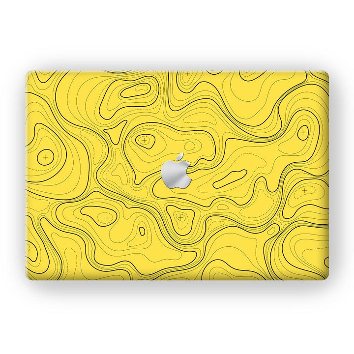 Topographic Yellow Map - MacBook Skins