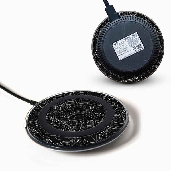 Topographic Black Map - Samsung Wireless Charger 2015 Skins