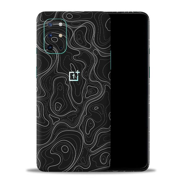 Topographic Black Map - Mobile Skin