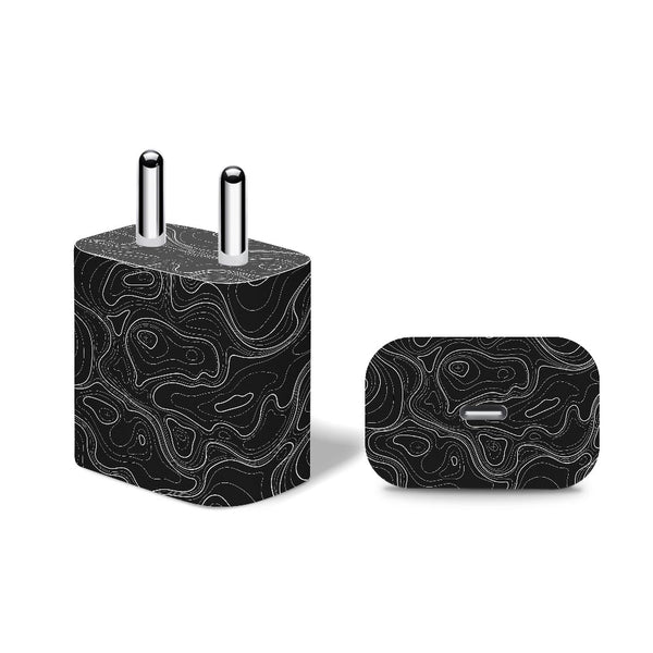 Topographic Black Marble - Apple 20W Charger Skin