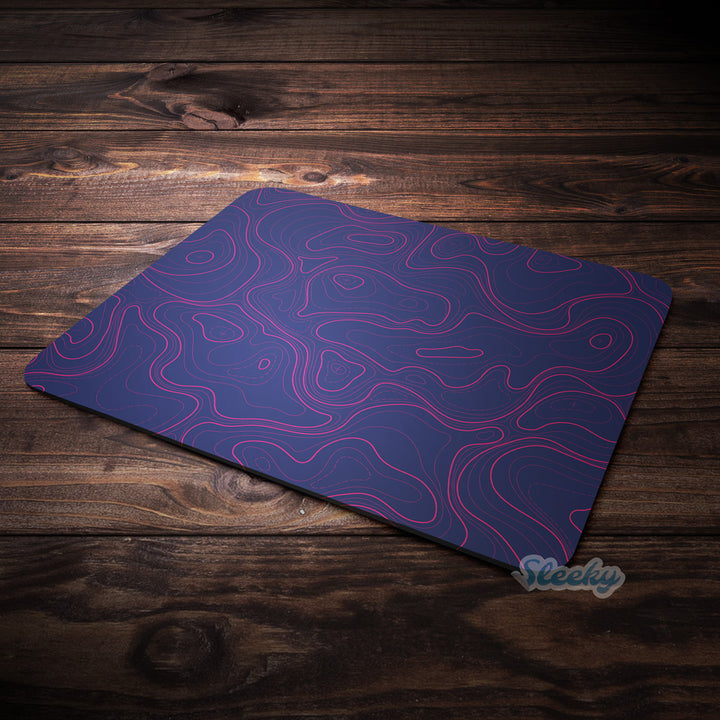 Topographic Blue Map - Mousepad